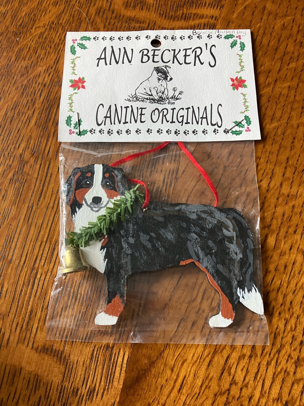 Bernese Mountain Dog Christmas ornament brand new in package hand painted
